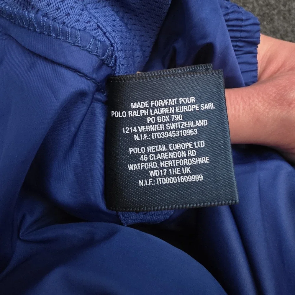 Polo Ralph Lauren Mens XL Blue Tear Away Track Sweat Pants Windbreaker‎ Logo NEW